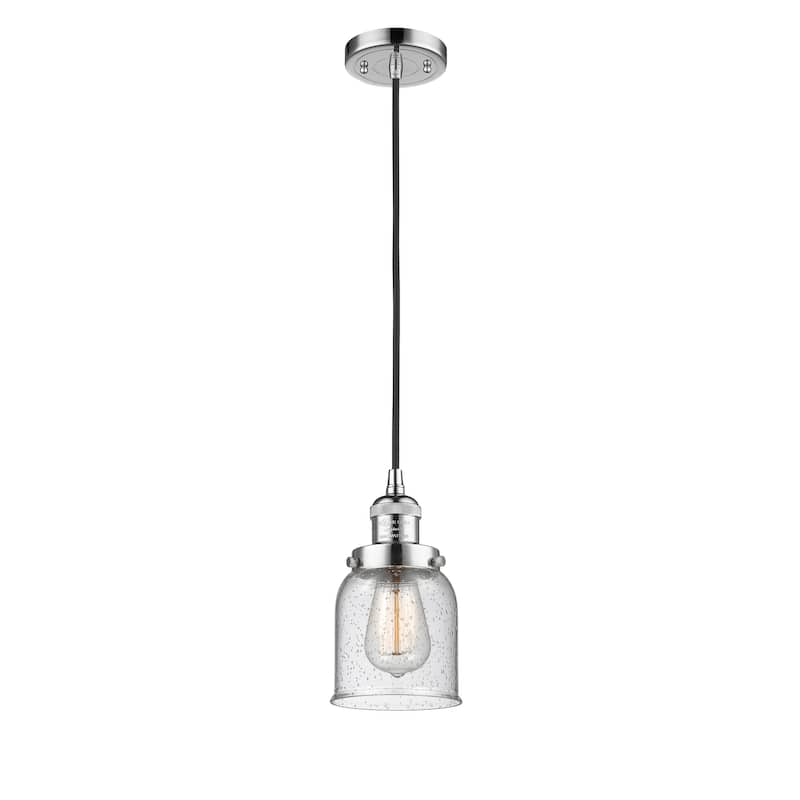 Innovations Lighting Franklin Restoration Bell - 1 Light 5" Cord Hung Mini Pendant - Polished Chrome/Seedy