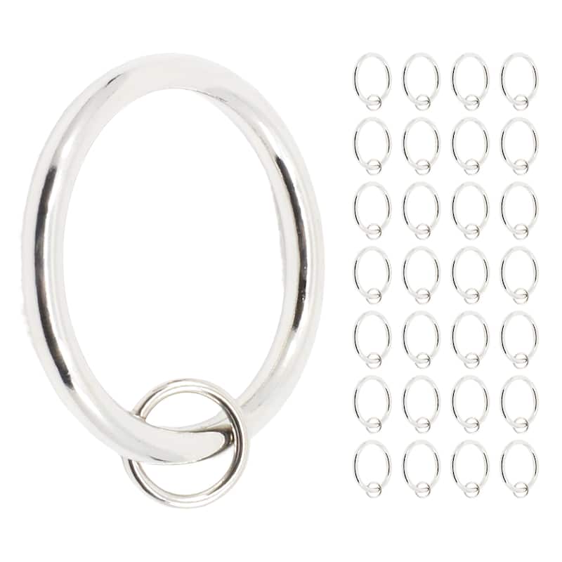 Meriville 1.5-Inch Inner Diameter Metal Curtain Rings with Eyelets