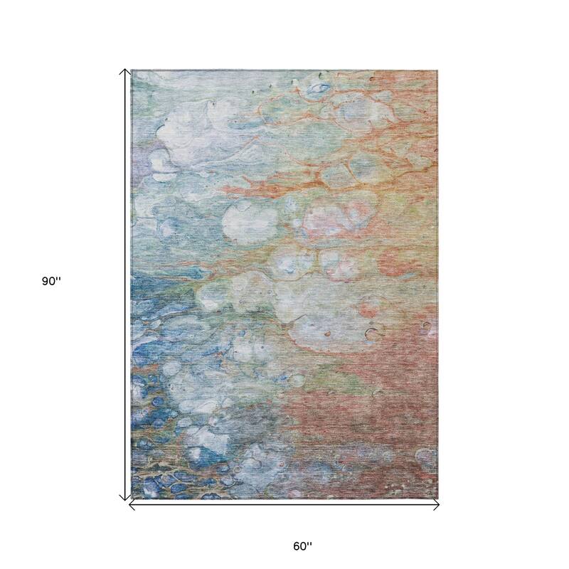 HomeRoots Abstract Transitional Rectangle Outdoor Rug