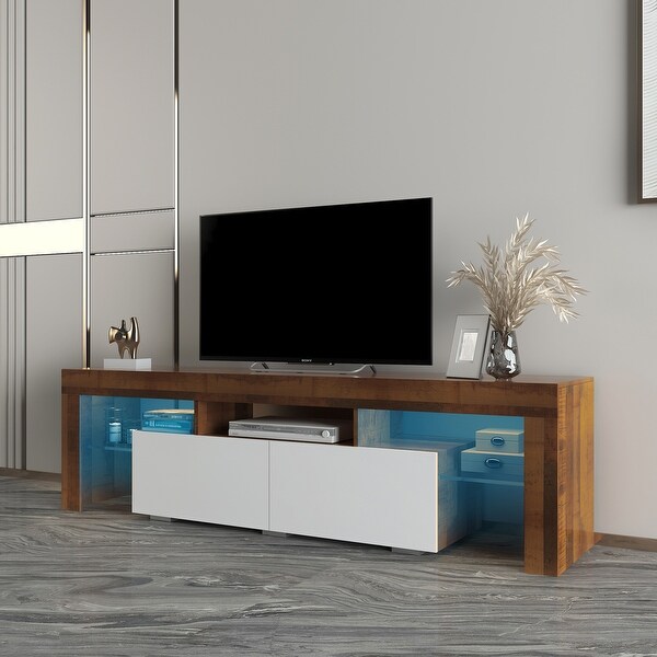 Modern Minimalist Style TV Stand with 2 Drawers & Shelf, 20