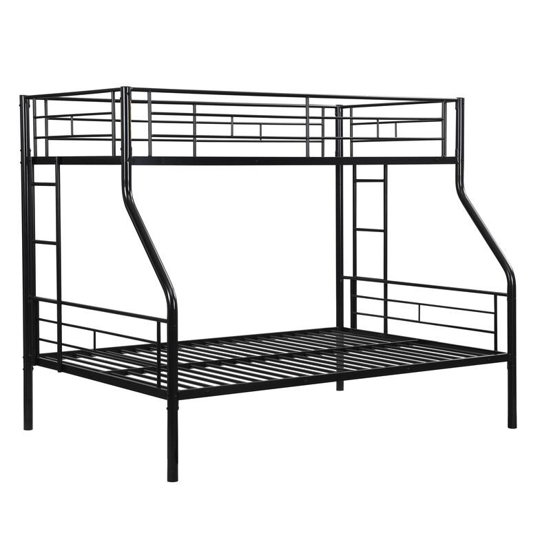 Metal Twin Over Full Bunk Bed with Storage, Easy Assembly, No Box Spring Needed