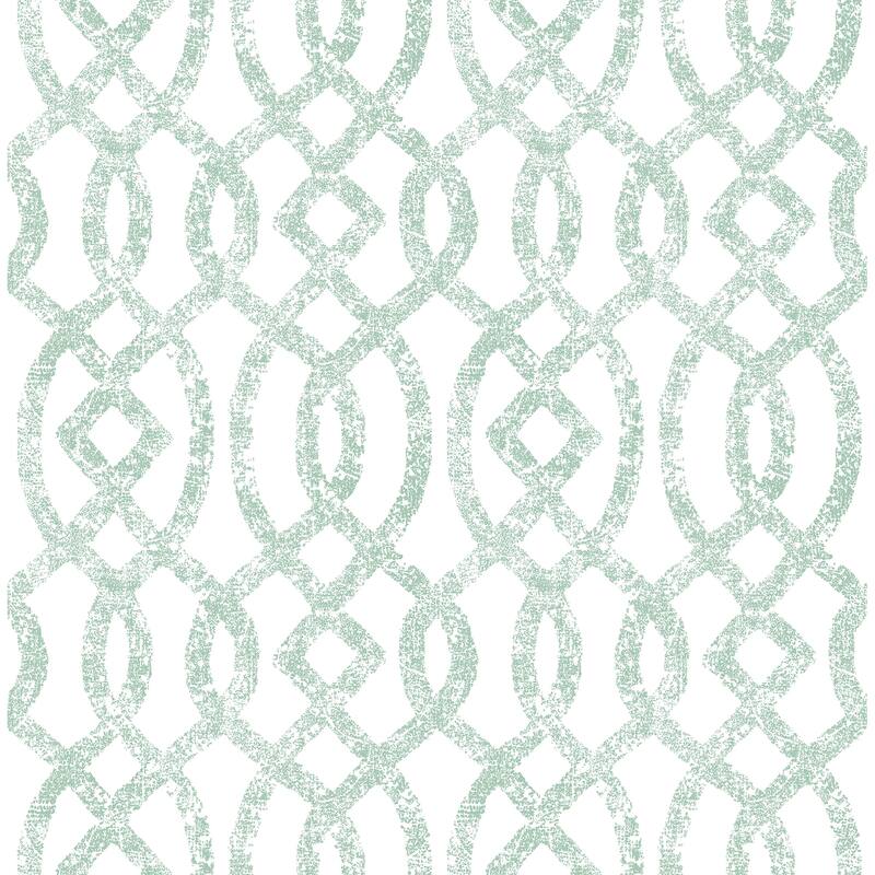 A-Street Prints Ethereal Sea Green Trellis Wallpaper