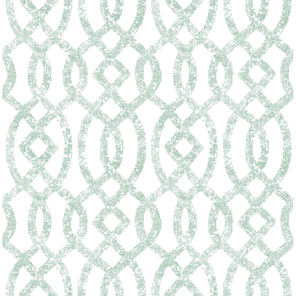 A-Street Prints Ethereal Sea Green Trellis Wallpaper