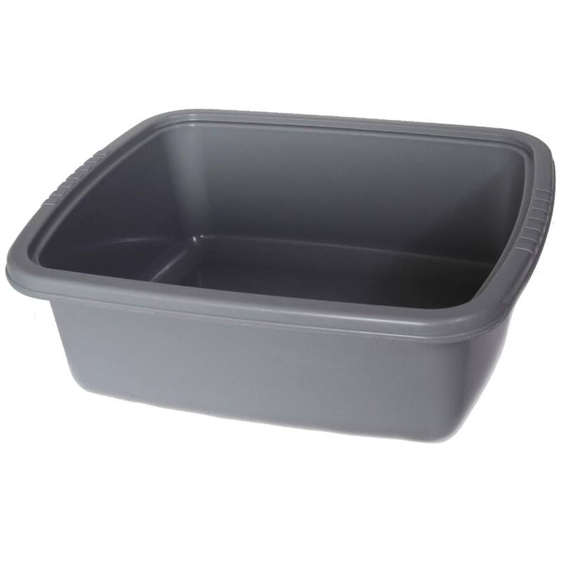YBM Home Solid Plastic Dish Pan Basin - Grey