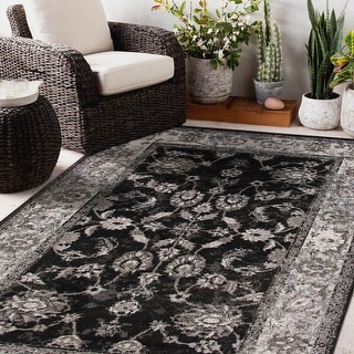 Aurelia Jiru Black Bordered Area Rug - Bed Bath & Beyond - 20357755