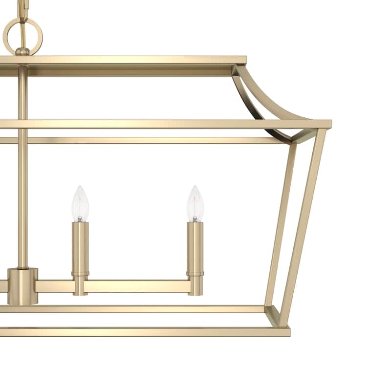 Hunter Laurel Ridge 6-Light Linear Chandelier - Kitchen Island, Dining Room - Modern Farmhouse, Candle, Industrial, Transitional