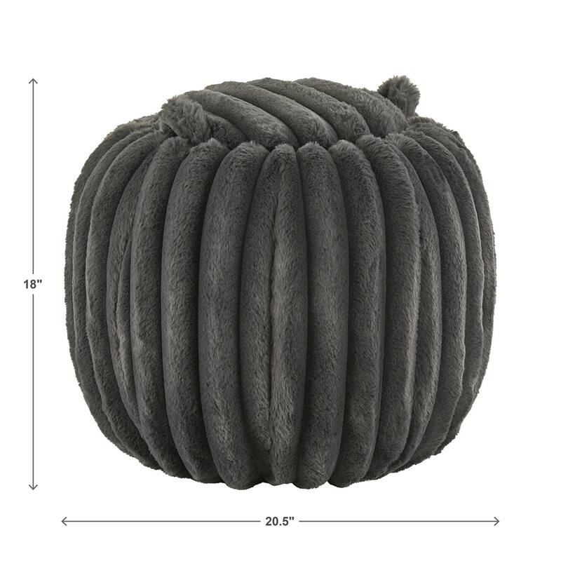 Yerba Plush Furry Channel Fabric Storage Ottoman by iNSPIRE Q Modern