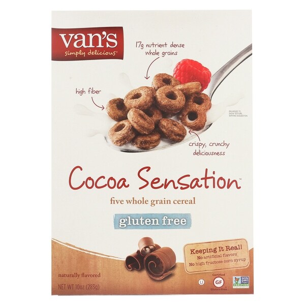 Van's Natural Foods Gluten Free Cereals - Cocoa Sensation - Case of 6 - 10 oz.