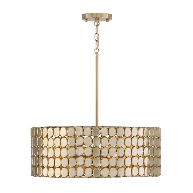 22" W x 8.25" H 1-Light Medallion Pendant - 21.75"W x 8"H - Champagne Brass