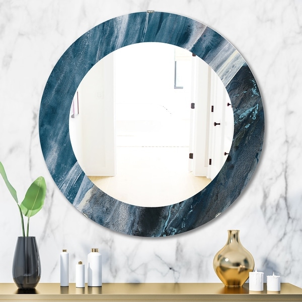 Porch & Den 'Splash Blue Indigo' Modern Mirror. Opens flyout.