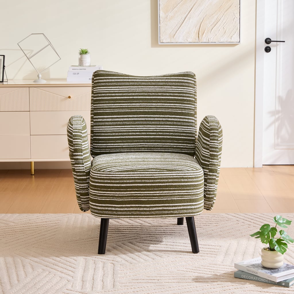 Vanity Chair Olive Green Dressing Chair Coffee Chair, Distinctive Side Chair Reading Chair Dining Chair with Side Pocket