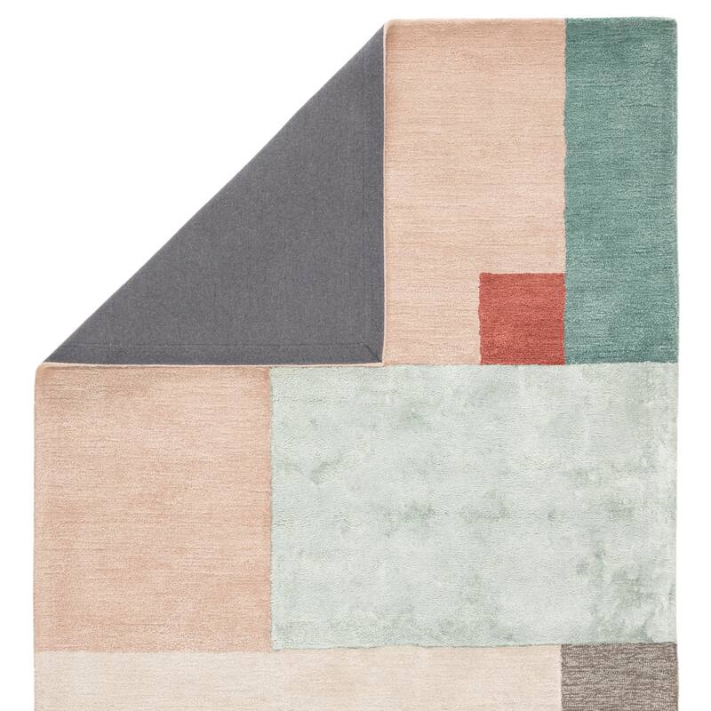 Volta Handmade Geometric Pink/ Red Area Rug