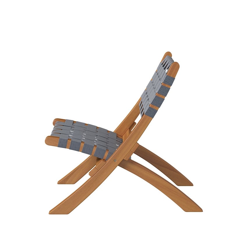 Sava Indoor-Outdoor Folding Chair in Warm Gray Webbing