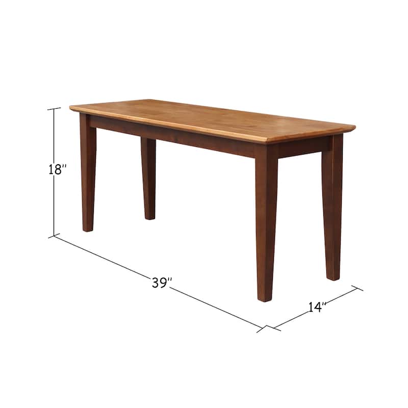 Shaker Style Bench - 39" x 14" - 39" x 14"