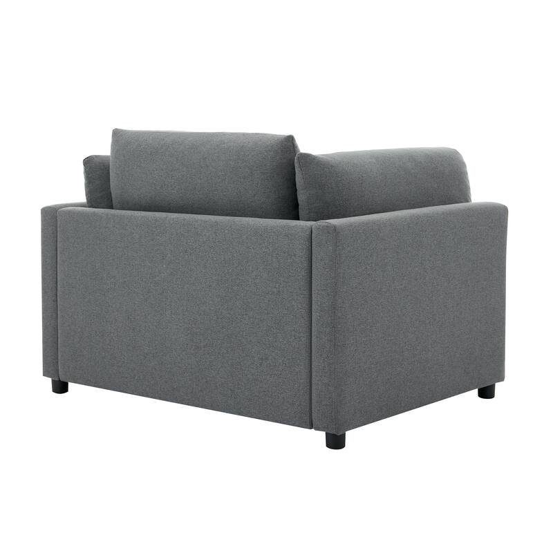 Modern Oversized Armchair with Ottoman, Single Sofa with Lumbar Support, Accent Chair, Reading Chair for Bedroom, Living Room