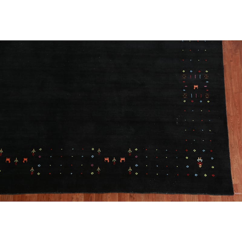 Hand Knotted Oriental 100% Wool Carpet Tribal Tribal Greys & Charcoal Gabbeh Area Rug - 8' 3'' X 8' 2''