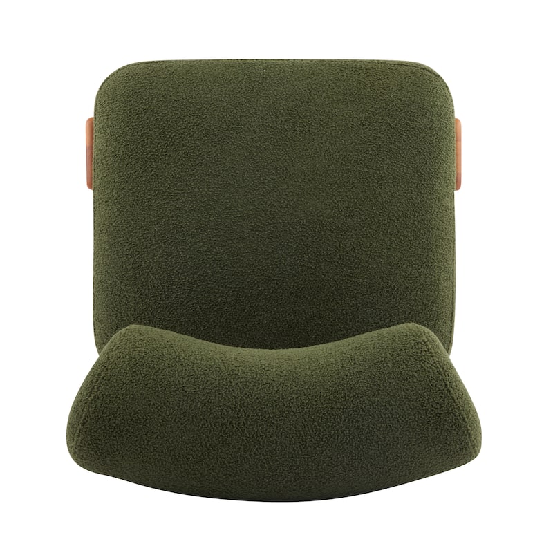 Side Chair Green Natural Office Chair Coffee Chair Armless Chair Vanity Chair Dressing Chair with Wood Legs