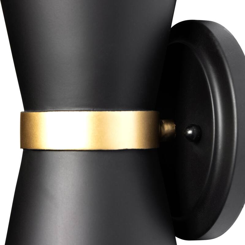 Varaluz Mad Hatter 2-Light Wall Sconce - Matte Black/French Gold