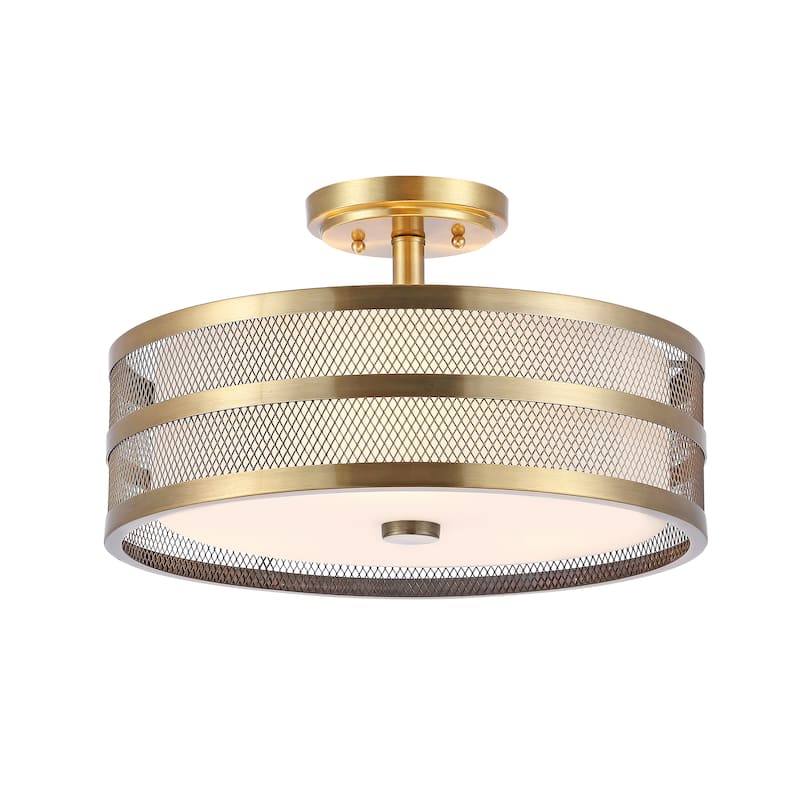 SAFAVIEH Lighting Latasha 3-Light Veil Gold Ceiling Light - 15.75"x15.75 x9.625 - 16Wx16Dx10H