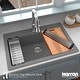 preview thumbnail 54 of 52, Karran Top Mount 33 in. Large Single Bowl Quartz Workstation Kitchen Sink