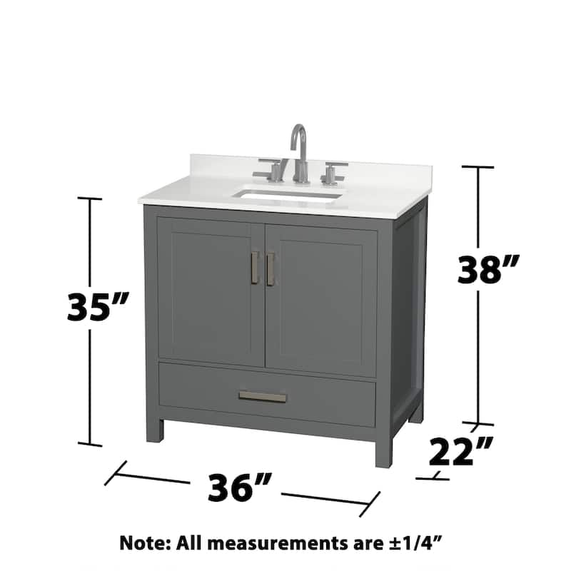 Wyndham Collection WCS141436S-QTZ-US3MXX Sheffield 36" Free Standing