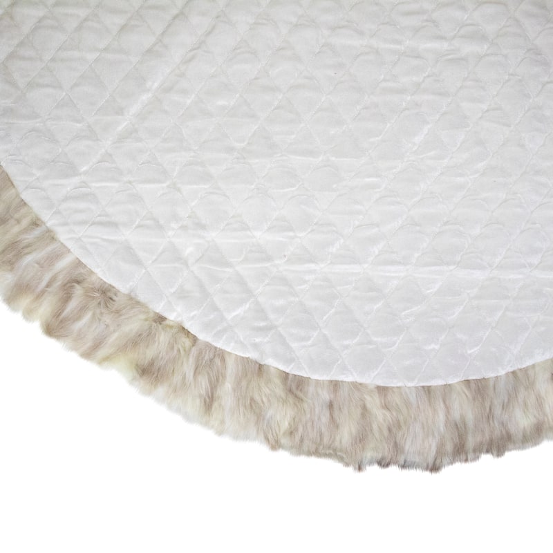 48" Beige and Ivory Contemporary Christmas Tree Skirt