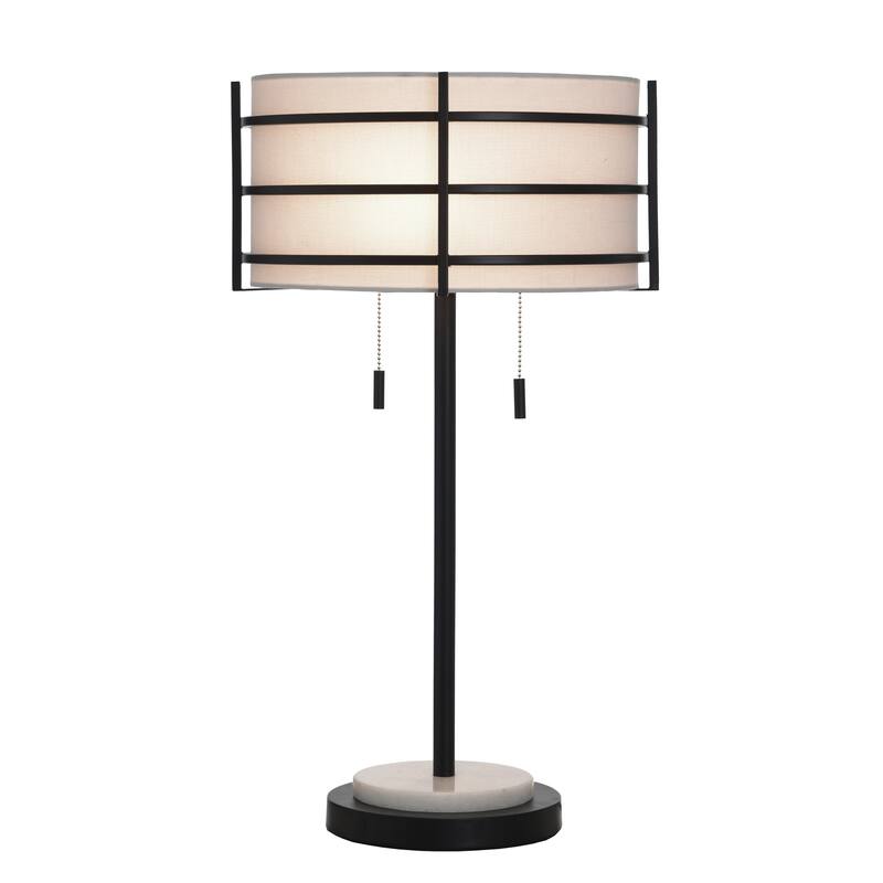 StyleCraft Royce Table Lamp - Zammel & White - White Shade