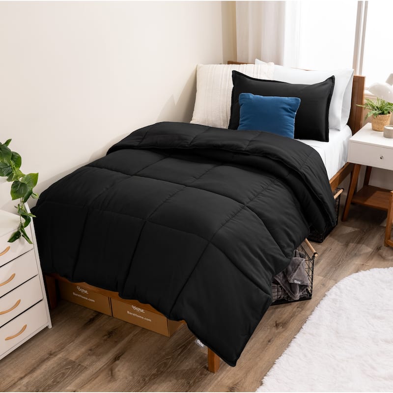 Bare Home Hypoallergenic Down Alternative Comforter Set - Twin - Twin XL - Black
