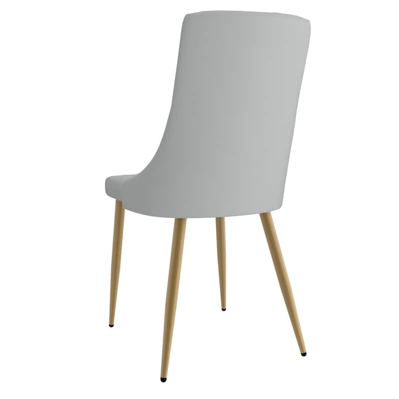 Set of 2 Contemporary Faux Leather and Metal Side Chair - N/A