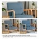 preview thumbnail 43 of 141, 25" W Mid Century Upholstered Wood Accent Chair with Pillow set of 2