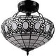 preview thumbnail 4 of 5, Tiffany Style Semi-flush Mount Ceiling Fixture Amora Lighting
