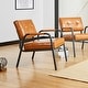 preview thumbnail 34 of 33, Glitzhome Set of 2 25.75"W Mid-Century Modern Leatherette Accent Chair - 25.75" W X 29.75" H X 29.75" D