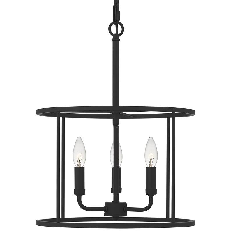 Bellevue Della 3 Light 14" Wide Taper Candle Pendant - Matte Black