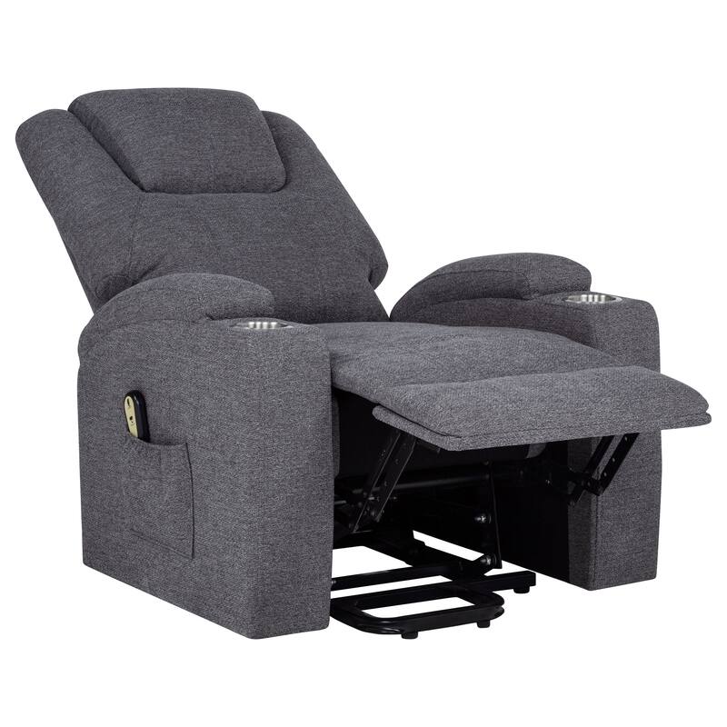 Louie Chenille Upholstered Power Lift Massage Chair