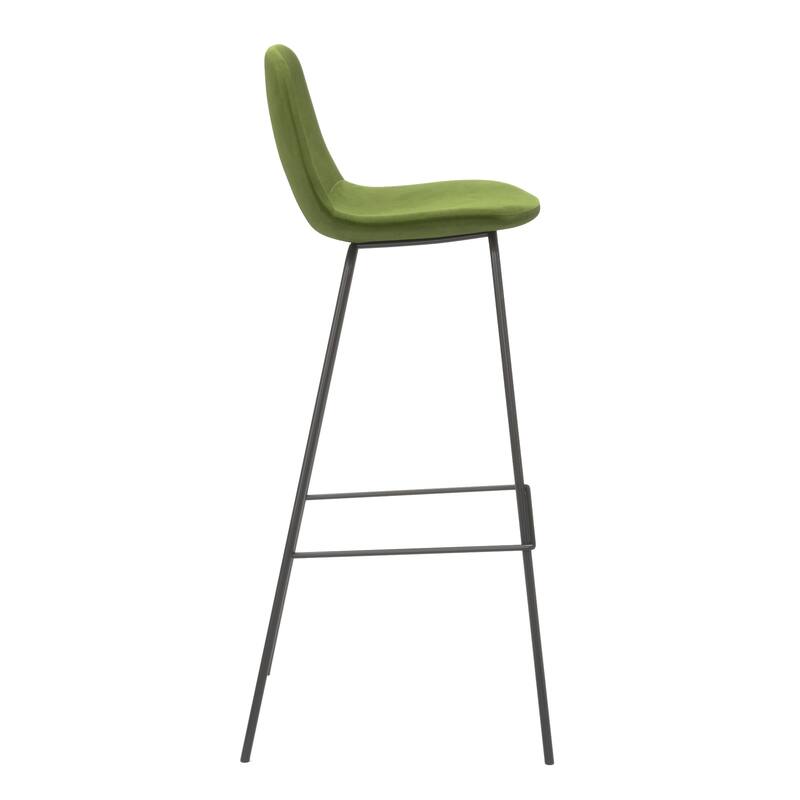 Maxine Velvet Bar Height Stools Black Legs (Set of 2)
