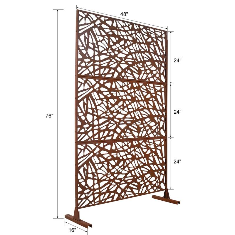 Outdoor & Indoor Privacy Screen Metal Privacy Screen 76" H×48" W