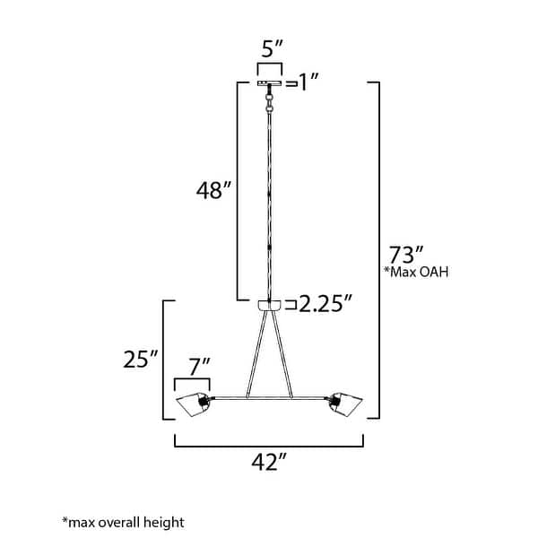 Maxim 26262SS Keppe 2 Light 5" Wide Linear Pendant