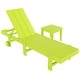 preview thumbnail 93 of 113, Shoreside Modern Poly Eco-Friendly All Weather Reclining Chaise Lounge With Wheels and Side Table (2-Piece Set)