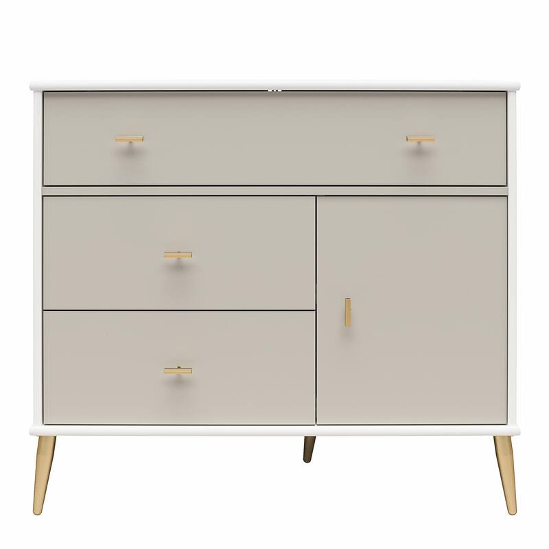 Little Seeds Valentina Asymmetrical 3 Drawer / 1 Door Convertible Dresser