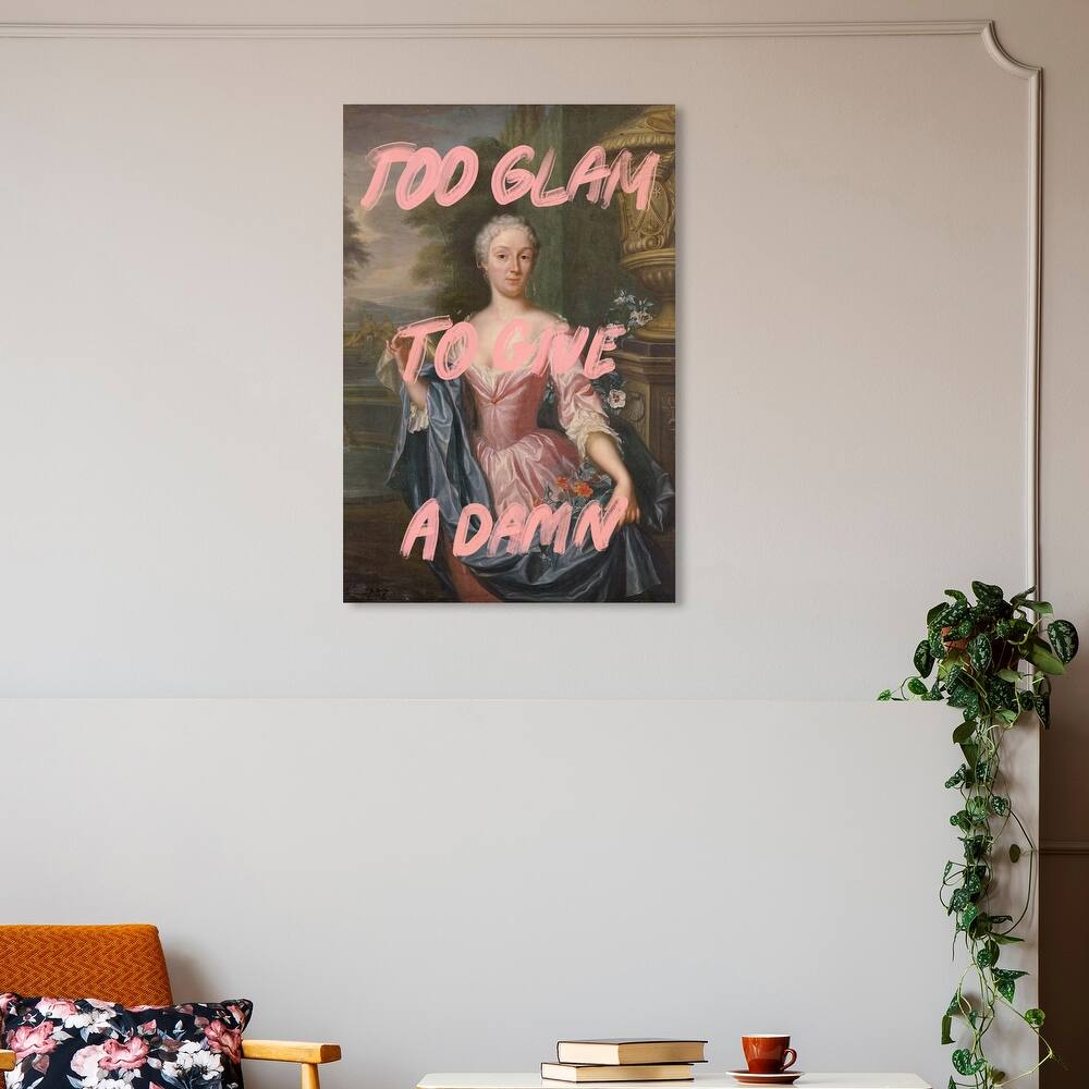 Wynwood Studio Canvas Fashion and Glam Too Glam II Pink and Shabby Chic Wall Art Canvas Print