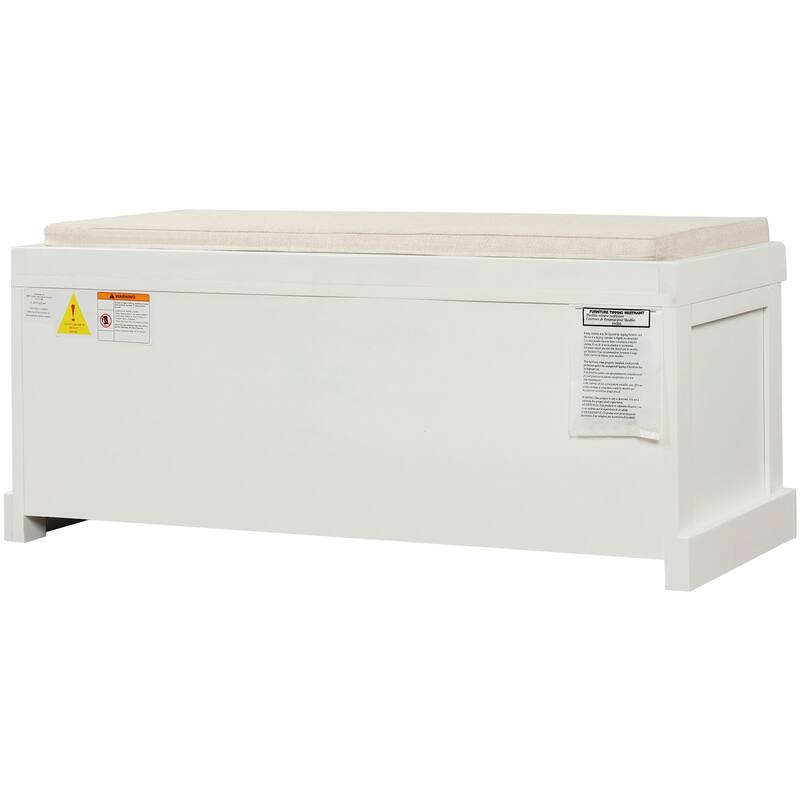 Rustic Storage Bench with 3 Removable Classic Rattan Basket