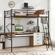 preview thumbnail 2 of 8, Costway Twin Size Metal Loft Bed Single Loft Bunk Bed with Full-Length