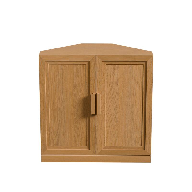 Corner Cabinet Wooden Corner Storage Organizer Cabinet with Adjustable Shelves