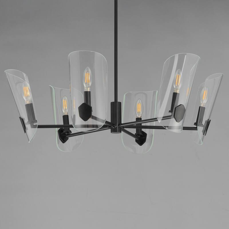 Maxim 32356CL Armory 6 Light 29" Wide Taper Candle Style Chandelier