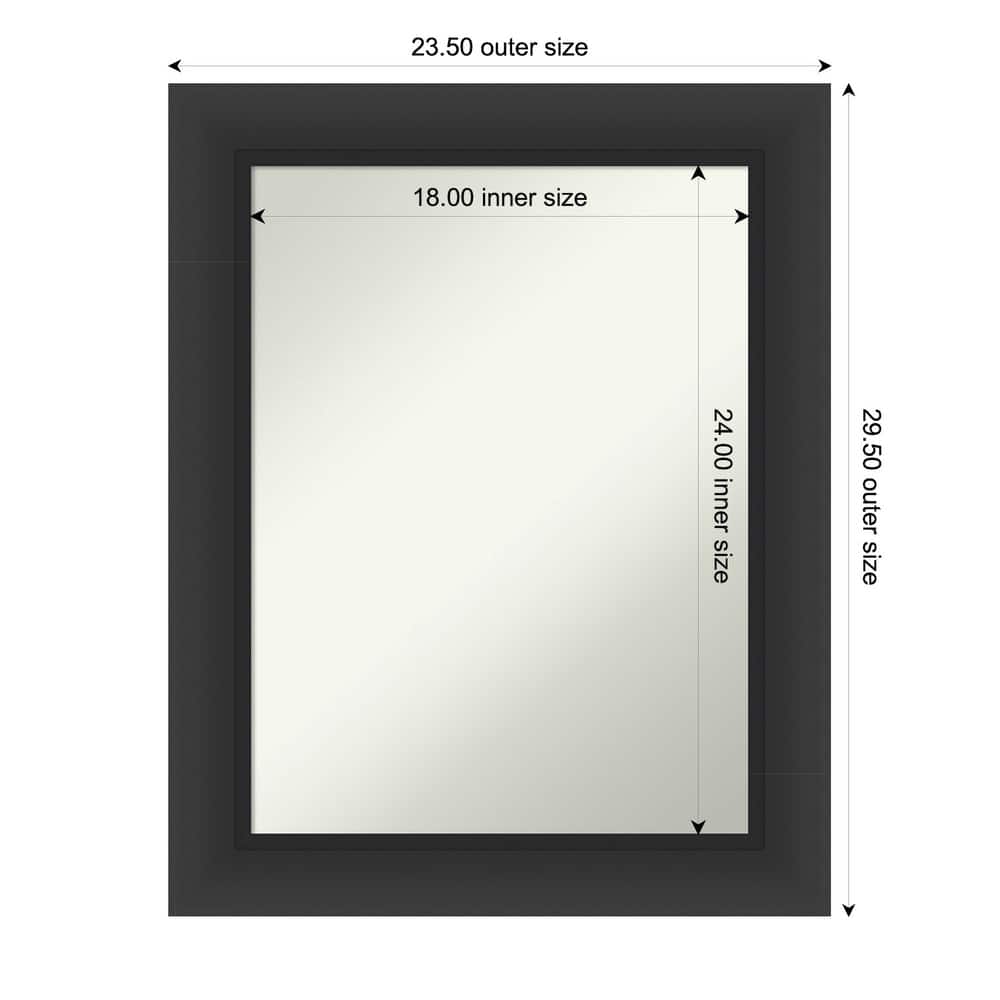 Sloped Non-Beveled Framed Bathroom Vanity Wall Mirror