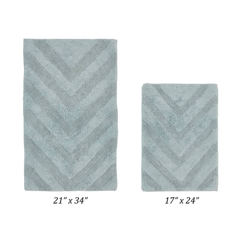 Better Trends Bathroom Rug Set 100% Cotton Tufted Water Absorbent Bath Rug for Shower, Sink Mats Machine Wash Hugo Collection