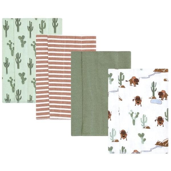 slide 1 of 1, Hudson Baby Boys Cotton Flannel Burp Cloths 4-Pack, Wilderness, One Size - Wilderness 4 Pack - One Size One Size - Wilderness 4 Pack