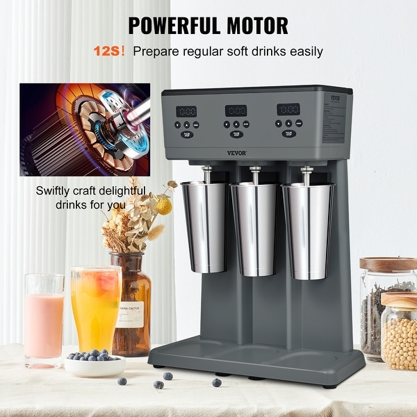 VEVOR Milkshake Maker, 375W Electric Milkshake Machine Double