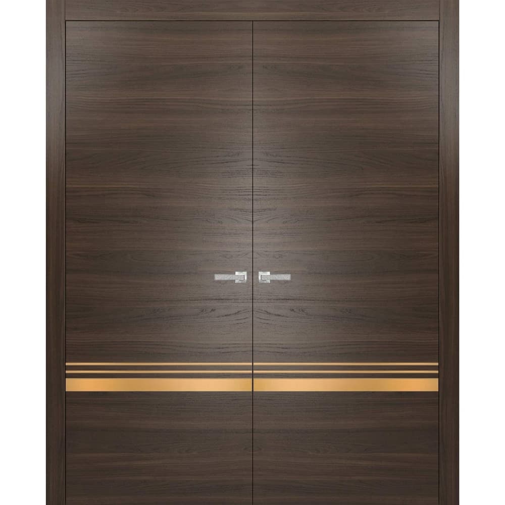 Solid French Double Doors 36 x 80 Planum 2010 Chocolate Ash with