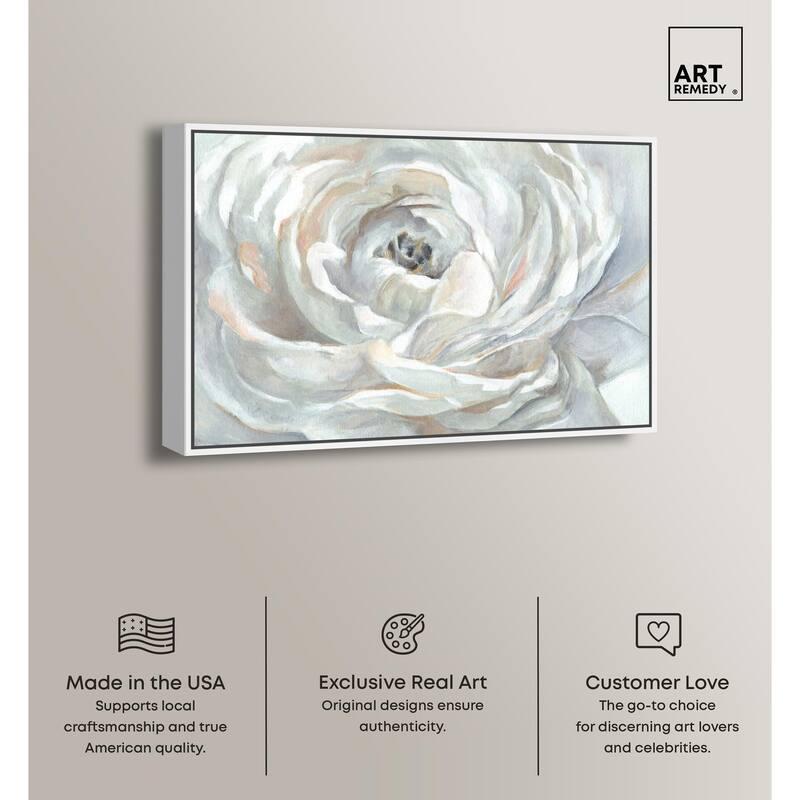 Powdery Peony Canvas by Art Remedy